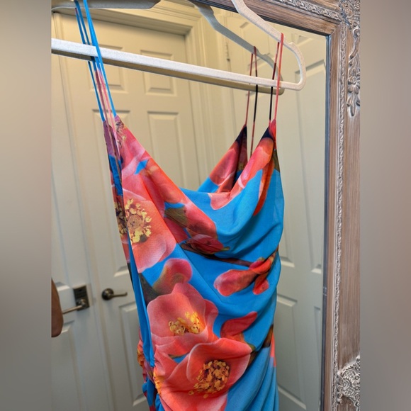 Zara Small Drape Printed Tulle Dress - Picture 2 of 8